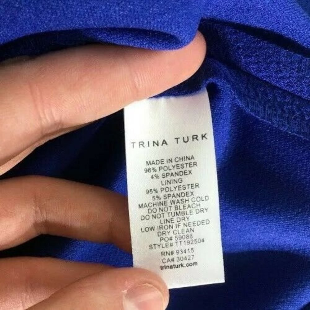 Trina by Trina Turk Royal Blue Halter Sheath Dress - Picture 9 of 12